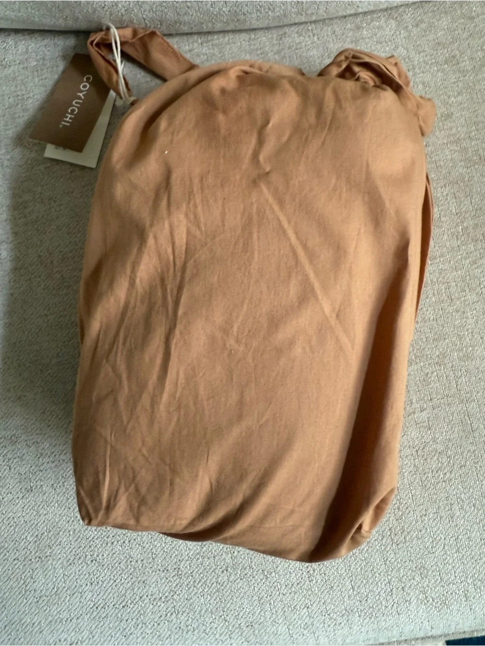 NWT Coyuchi 100% Organic Cotton Crinkled Percale Cooling Sheet Set Ginger (Twin)